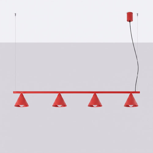 Sollux Lighting Kroonluchter NOX 4L rood - 122x14x215cm