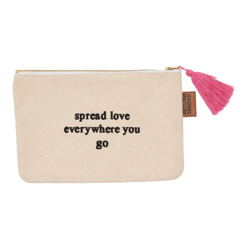 Return to Sender Canvas etui / clutch met geborduurde letters - vtwonen shop