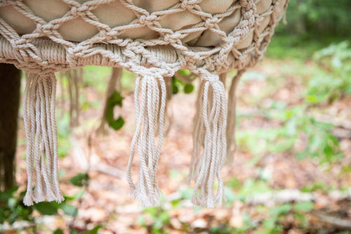 Nest outdoor Leah katoenen tuin hangstoel beige - met zitkussen - vtwonen shop