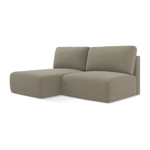LaMiaSofa hoekbank links Ostia - textuurstof - donkerbeige - 210x149x79