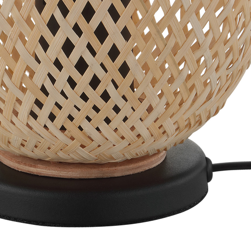 EGLO tafellamp Dembleby - e27 - 25 cm - zwart/natuur - vtwonen shop