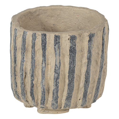 WOOOD decoratie pot Karo - Papier Mache - Zand - 20x25x25