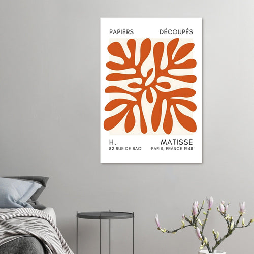 Artfulprints Poster met Lijst Matisse - Deep ocean orange   - 50x70 cm - Oranje