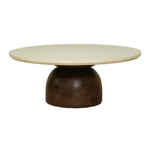 DÉJA Living Salontafel Miro - Rond Donkerbruin Marmer - 90x90x35cm