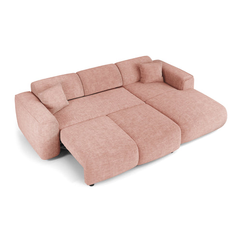 Sia Home - Hoekbanken YUMA - Fluweel met structuur - Vintage roze - 283cm - vtwonen shop