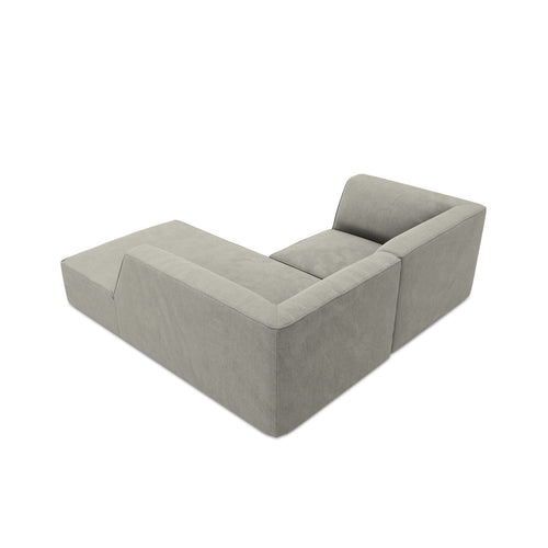 Cosmopolitan Design - Modulaire hoekbank rechts Siena 3-zits, ribfluwelen lichtgrijs - 180x186x69cm