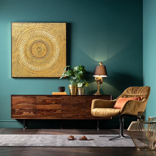 Kare Design Ingelijste kunst Art Geometric Circle doré 120x120cm