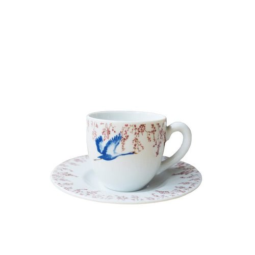 Catchii Espresso cup with saucer Cherry Blossom & Lucky Cranes - vtwonen shop