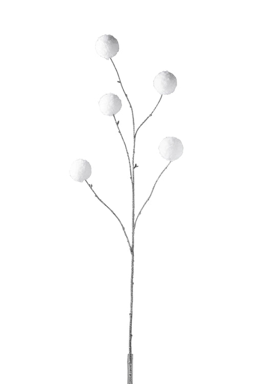 J-Line tak Pompom - kunststof - wit - large - 6 stuks
