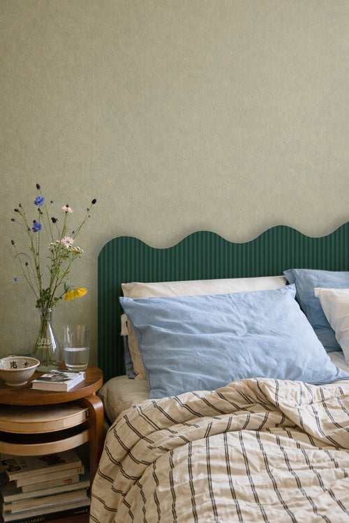 Gestoffeerd hoofdbord met golvende vorm 160x73,5 cm