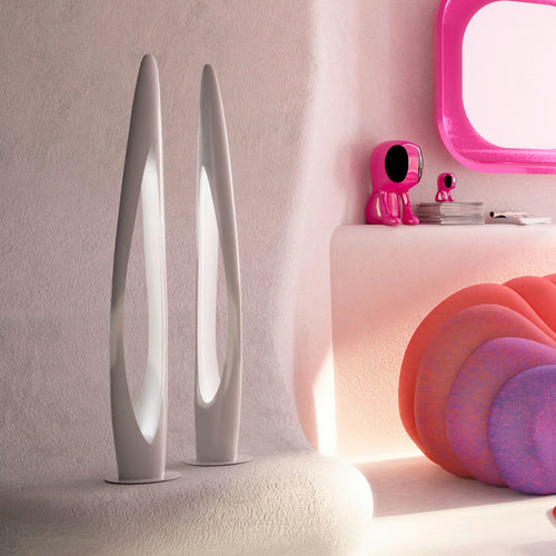 Kare Design Vloerlamp Flow Flame 132cm wit