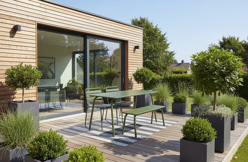 MaximaVida metalen tuinset Max 150 cm olijfgroen - 4-delig bank zonder rugleuning - vtwonen shop