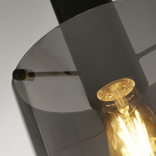 Searchlight hanglamp Sweden - 1 lichts - 22  x 120   cm - zwart