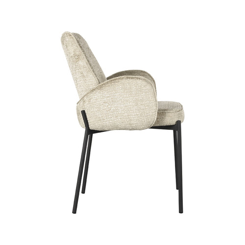 LABEL51 Eetkamerstoel Joni - Beige - Zithoogte 49cm - Set van 2