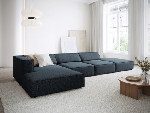 Cosmopolitan Design linker hoekbank Arendal 5-zits, chenille, koningsblauw - 166x341x70cm