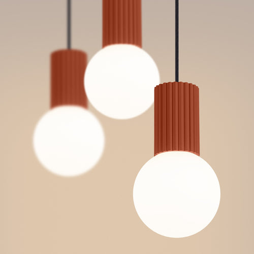 Sollux Lighting Hanglamp HALO 3L rode oker - 40x6x120cm