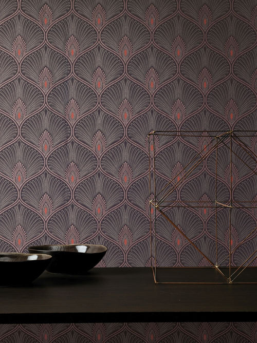 Masureel behang art deco motief zwart - 53 cm x 10.05 m - 632121