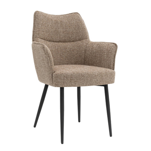 DÉJA Living Eetkamerstoel Zayn - Taupe/Zwart - Zithoogte 47cm - Set van 2 - vtwonen shop