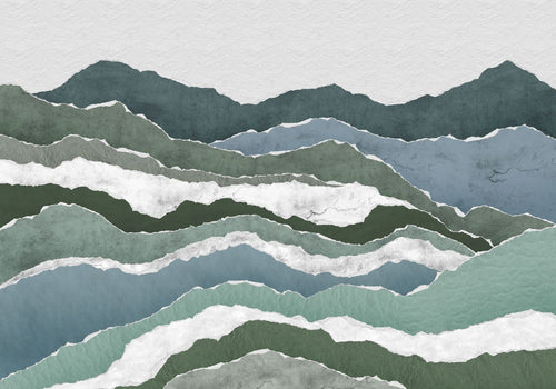 Sanders & Sanders fotobehang landschap groen en blauw - 400 x 280 cm - 612042 - vtwonen shop