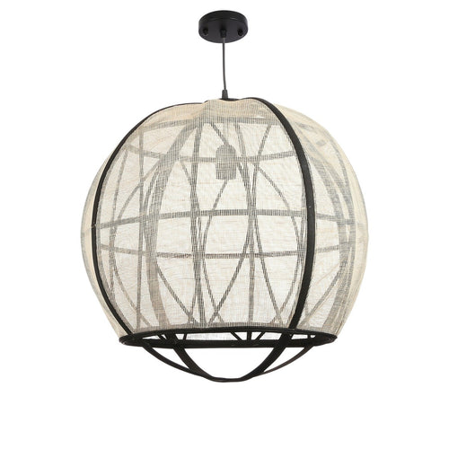 Mica Decorations Pella Hanglamp - H50 x Ø51 cm - Linnen - Off-white
