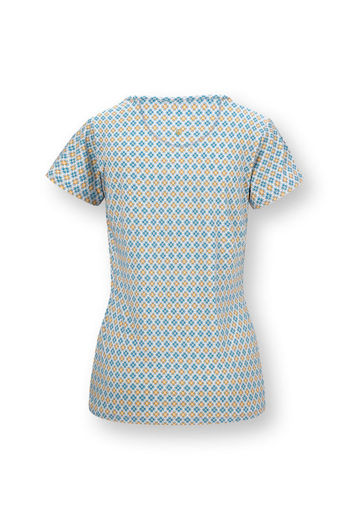 Pip Studio - Tilly Pajama Shirt Short Sleeve Women - Mojo - Blue - XL