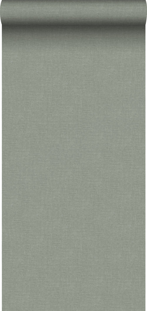 Sanders & Sanders behang linnenstructuur vergrijsd olijfgroen - 53 cm x 10 m - 640433 - vtwonen shop
