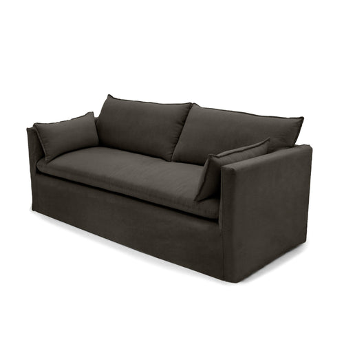 Sia Home - Rechte bank KALI - Linnen en katoen - Antraciet - 206cm - vtwonen shop