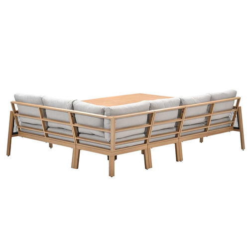 Decala lounge-diningset -5-delig-aluminium-light teak look-desert sand - vtwonen shop