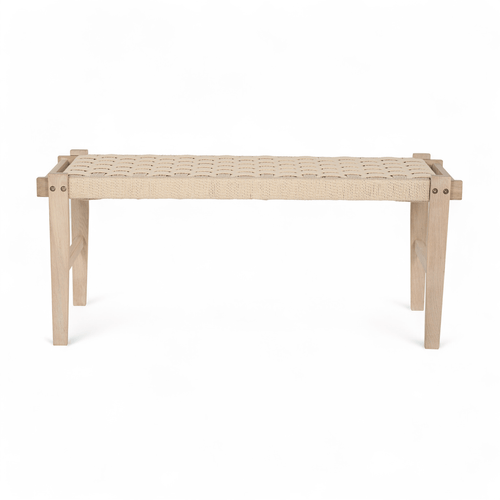 Furnhouse bankje Nobel - Witte olie - Papiergaren - 38x110x47