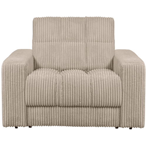 WOOOD fauteuil Second Date - Grove Ribstof - Travertin - 78x103x99 - vtwonen shop