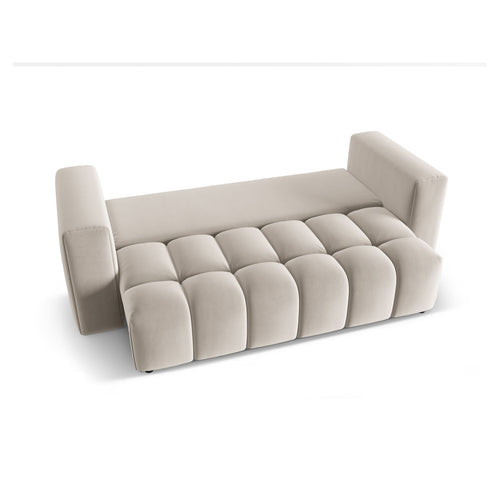 Cosmopolitan Design - Slaapbank met opbergdoos Verona 3-zits, flueel ecru - 98x252x85cm