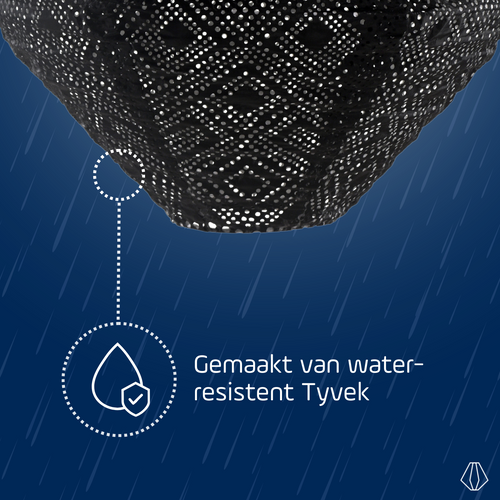 Lumiz solar lampion - mosaic can - 30 cm - zwart