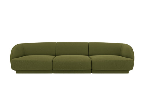 Micadoni Bank Miley 3-zits, boucle donker olijfgroen - 90x255x70cm