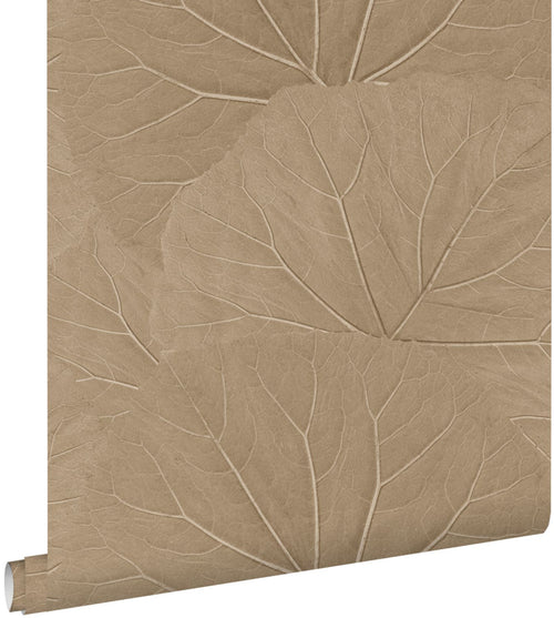 ESTAhome behang bladeren zand beige - 53 cm x 10.05 m - 139917