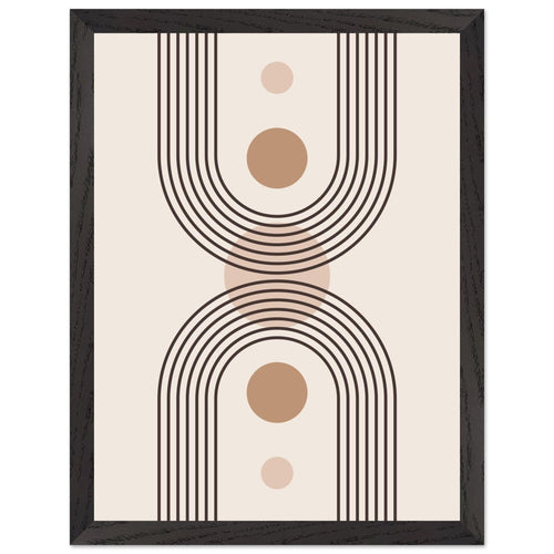 Artfulprints Poster met Lijst Boho – Central calm   - 30x40 cm - Grijs