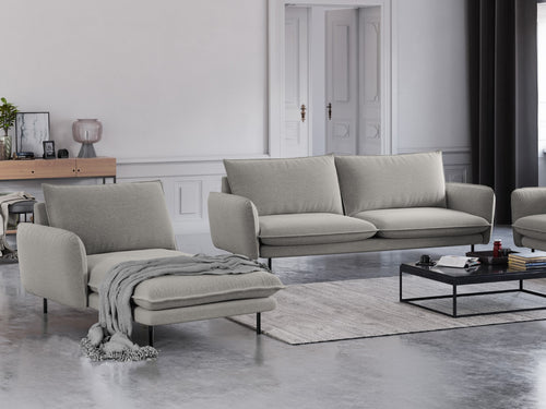 Cosmopolitan Design linker meridiaan Vienna structurele stof, lichtgrijs - 170x110x95cm