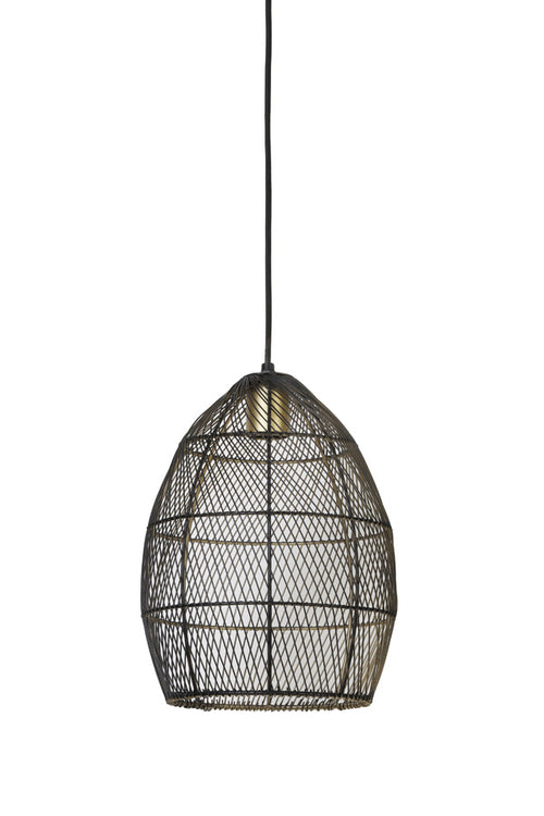 Light & Living hanglamp  - zwart - 23x23x31 cm