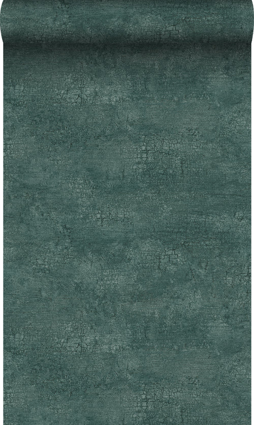 Origin Wallcoverings behang natuursteen met craquelé effect smaragd groen - 53 cm x 10,05 m - 347561 - vtwonen shop