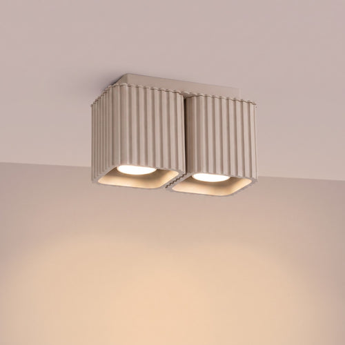 Sollux Lighting Plafondlamp RIFF 2 taupe GU10 - 20,5x10x12cm