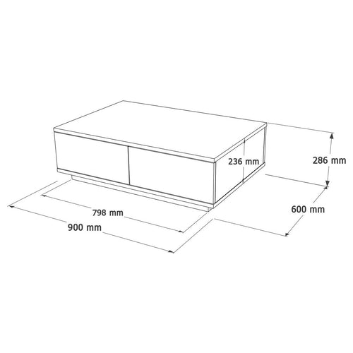 CALICOSY - Rechthoekige salontafel - Litch hout - 60x90x28,6 cm