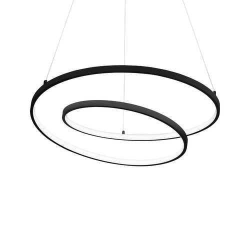 Ideal Lux OZ Dimbare Swirl 80cm Geïntegreerde LED Plafond Hanglamp Zwart, 3000K