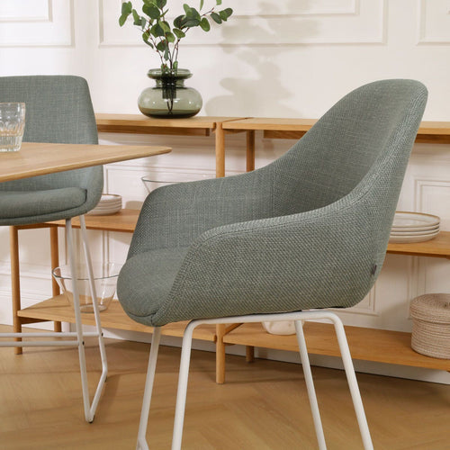 Nolon Nino-Isa Barkruk Saliegroen - Stof - Wit Onderstel - 65 cm - vtwonen shop