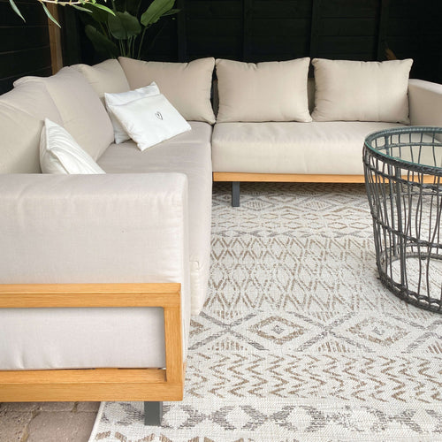 Mrcarpet buitenkleed Asti - wit/zand/antraciet - 160 x 230cm