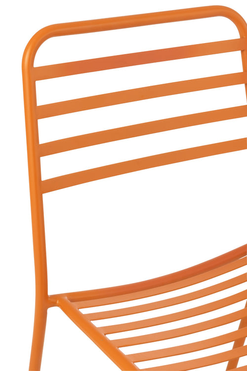 J-Line decoratie - polyresin - gestreept/meta - oranje