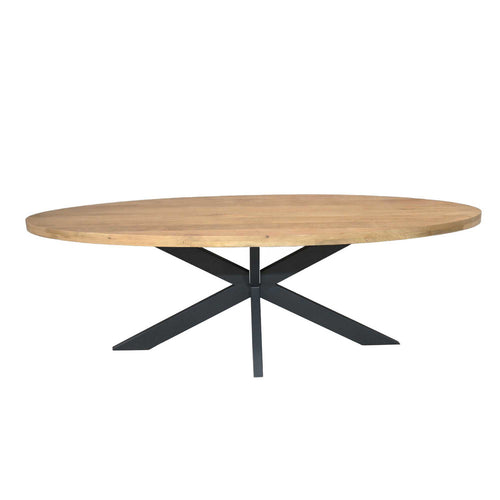 Starfurn Eettafel Dakota - Ovaal Naturel Hout - 210x100x76cm