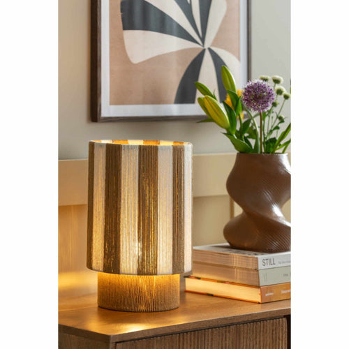 Leitmotiv tafellamp Vienna Stripes - naturel - Ø22cm