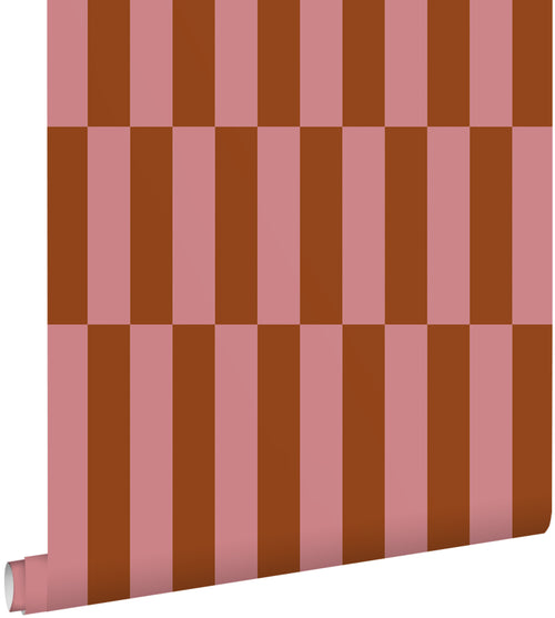 ESTAhome behang strepen roze en rood - 50 x 900 cm - 131427 - vtwonen shop