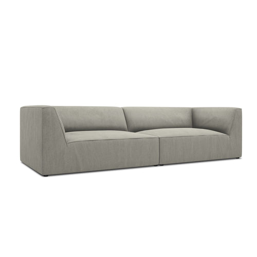 Cosmopolitan Design - Bank Siena 4-zits, ribfluwelen lichtgrijs - 93x302x69cm