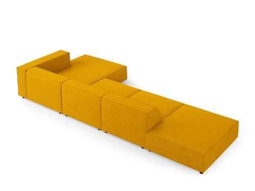 Cosmopolitan Design rechter hoekbank Arendal 5-zits, chenille met ribbeleffect, mosterd - 166x341x70cm
