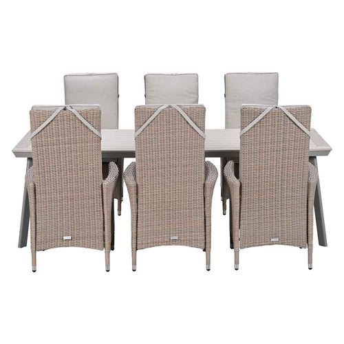 Garden Impressions Tuinset Collin 7-delig - Penedo tuintafel 230x100 taupe
